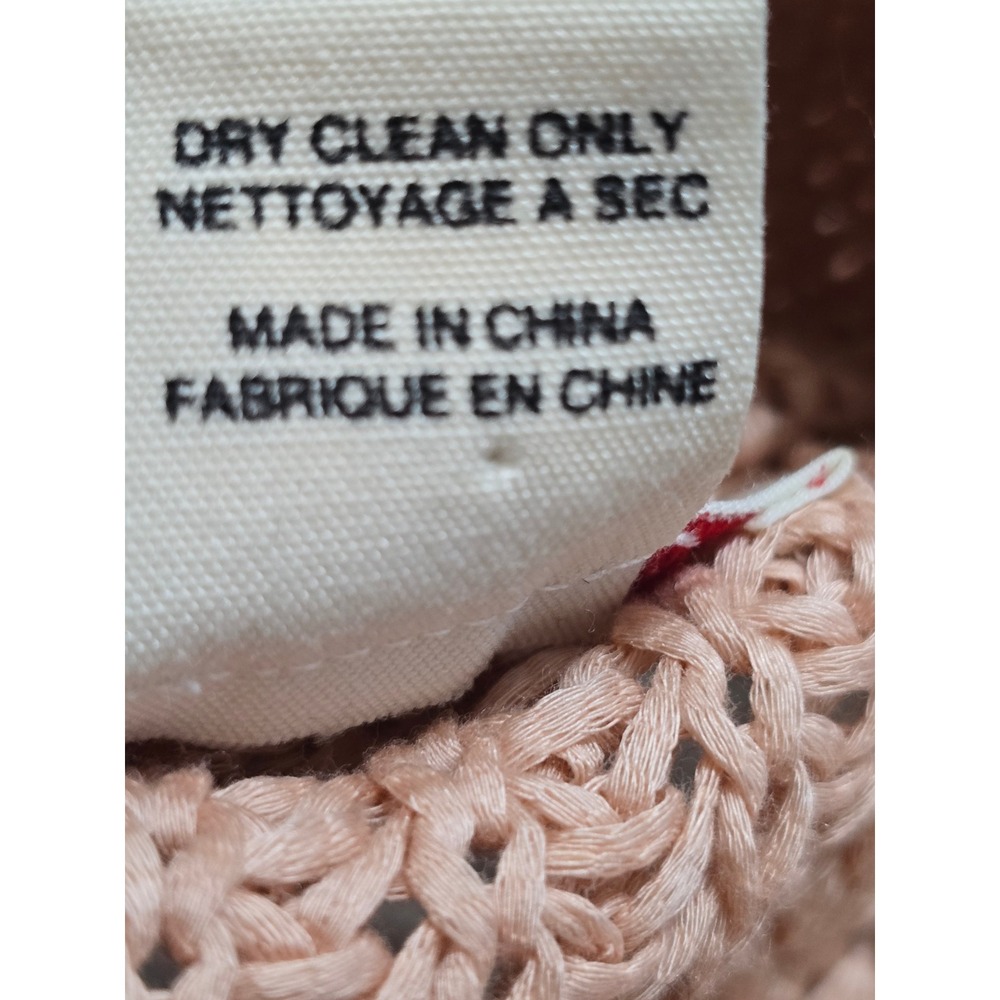 DemyLee New York Womens XS Pink Cotton Open Knit Button Front Cardigan Sweater - Picture 10 of 11